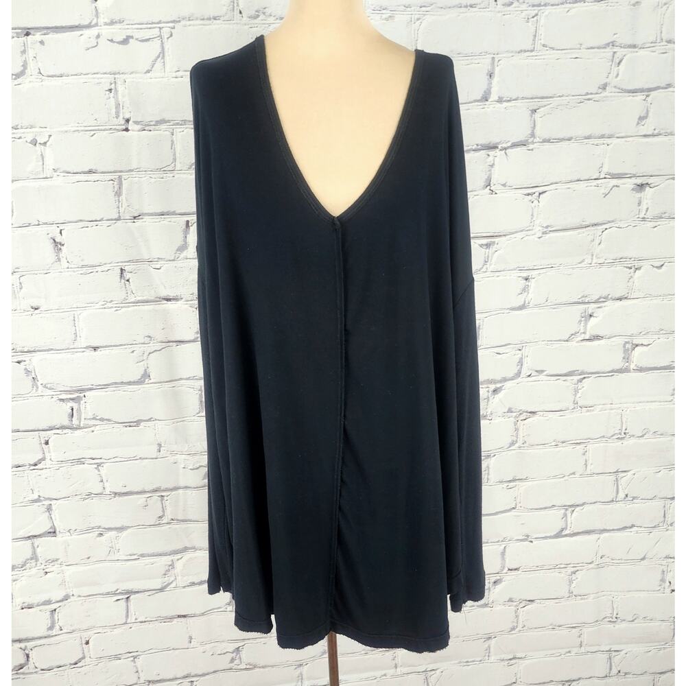 Free People Tunic Womens L Jersey Knit V-Neck Oversized